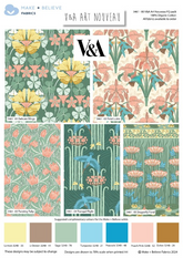 Victoria Louise Art Nouveau Lot de 5 Fat Quarters en coton bio 100 % coton 45 x 55 cm pour travaux manuels, couture, patchwork et loisirs créatifs pour enfants